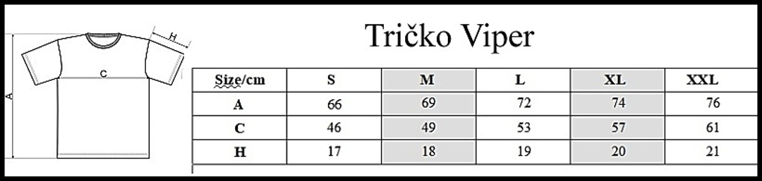 velkost-tricko-viper-tabulka-T