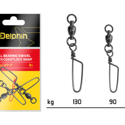 Ball bearing swivel with coastlock snap / 3 ks