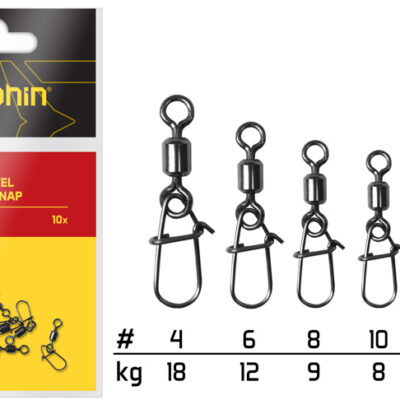 Rolling swivel with micro snap /10ks