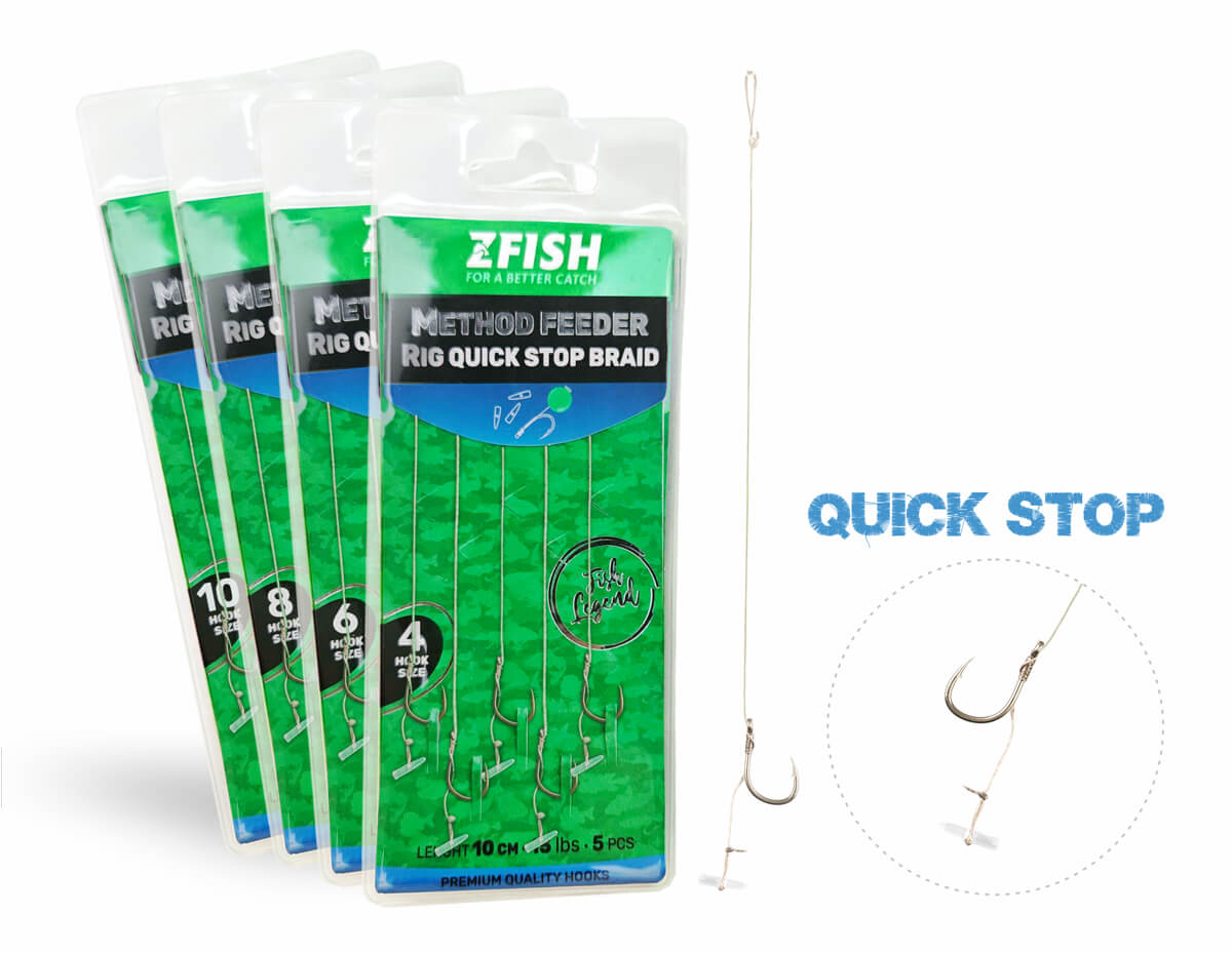 ZFISH Návazec Method Feeder Rig Quick Stop Braid 5 ks 1 ZFISH Návazec Method Feeder Rig Quick Stop Braid 5 ks