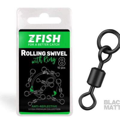 ZFISH Obratlík Rolling Swivel with Ring Black Matt vel.8/26Kg