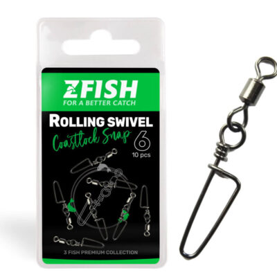 ZFISH Obratlík s Karabinou Rolling Swivel & Coastlock snap