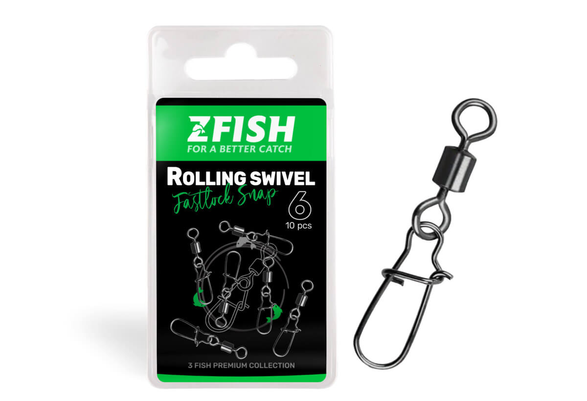 ZFISH Obratlík s Karabinou Rolling Swivel & Fastlock Snap 1 ZFISH Obratlík s Karabinou Rolling Swivel & Fastlock Snap