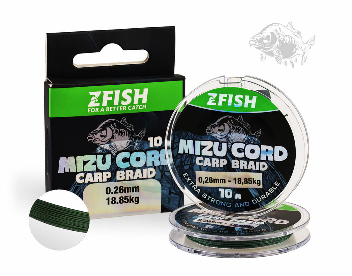 ZFISH Šňůrka MizuCord Carp braid line 10m 1 ZFISH Šňůrka MizuCord Carp braid line 10m
